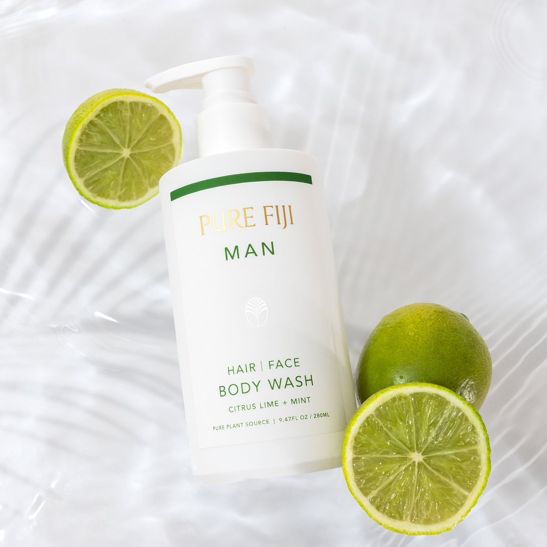 Pure Fiji Man - Hair Face & Body Wash - Citrus Lime & Mint 280ml